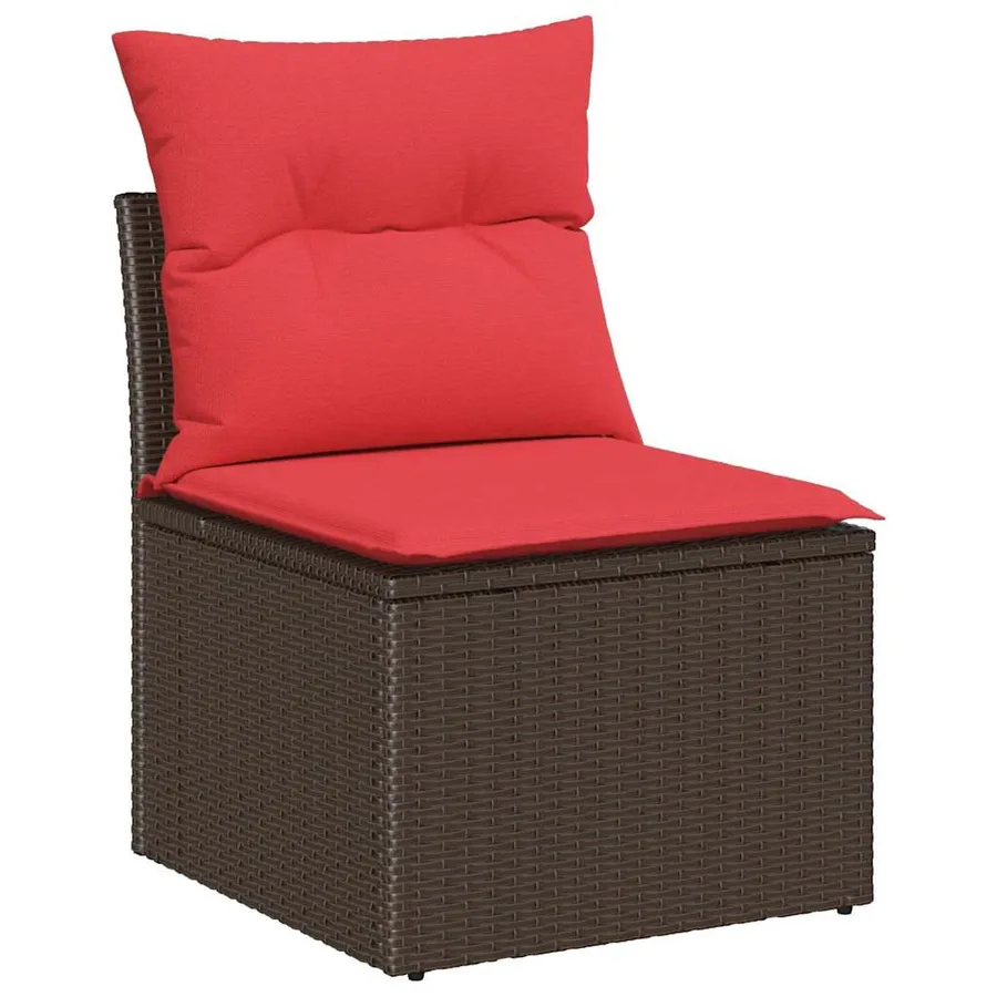Ensemble de canapé de jardin 6 pcs Marron polyrotin - 5