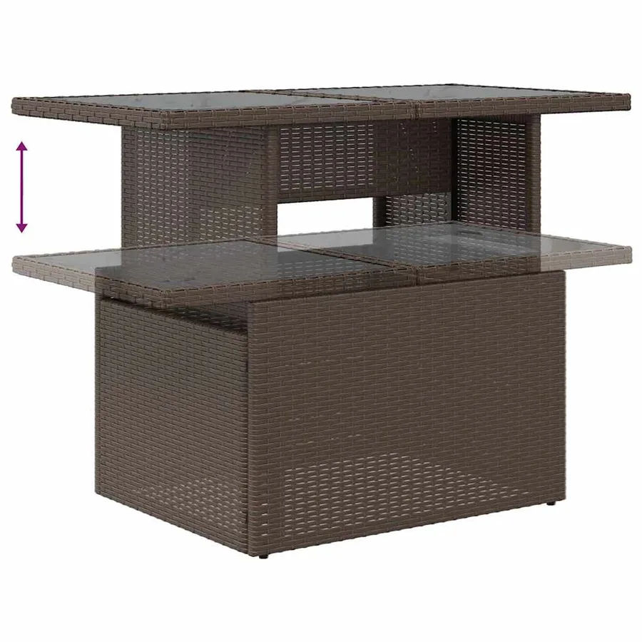 Ensemble de canapé de jardin 6 pcs Marron polyrotin - 9