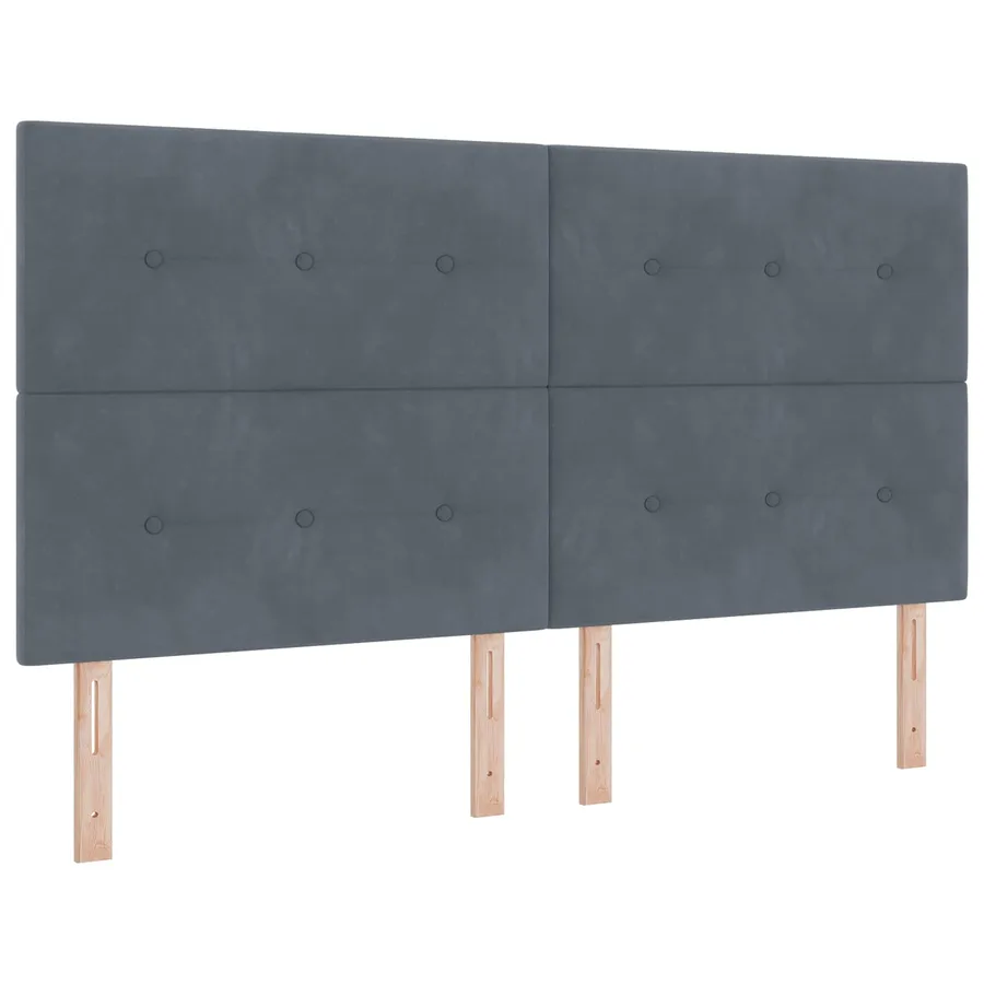 Lit boxspring LED avec matelas Gris foncé 180 x 200 cm Velours - 3