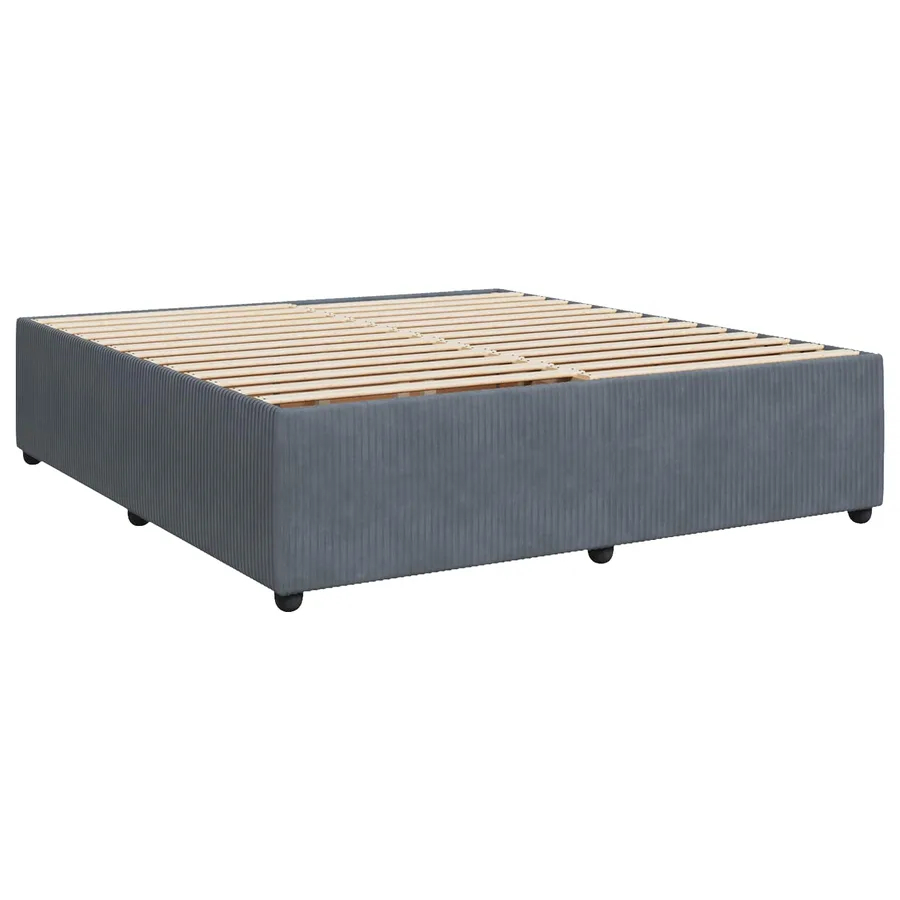 Lit boxspring LED avec matelas Gris foncé 180 x 200 cm Velours - 4