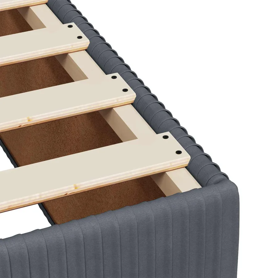 Lit boxspring LED avec matelas Gris foncé 180 x 200 cm Velours - 9