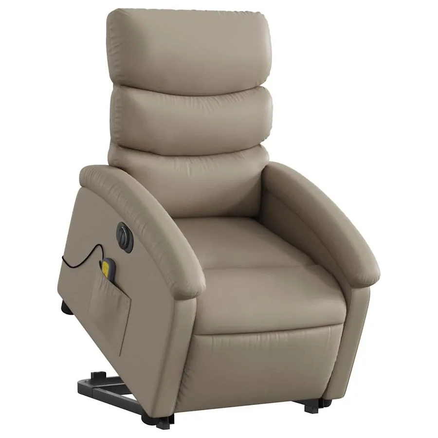 Fauteuil inclinable de massage électrique cappuccino similicuir - 3