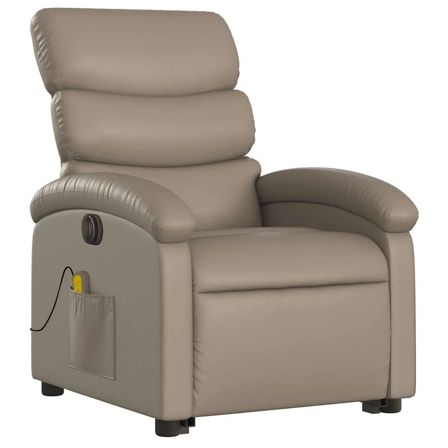 Fauteuil inclinable de massage électrique cappuccino similicuir - 4