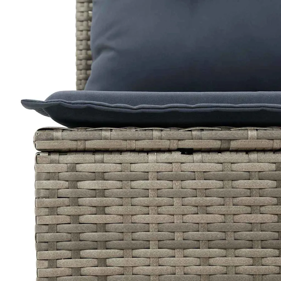 Ensemble de canapé de jardin avec coussin Gris polyrotin - 9