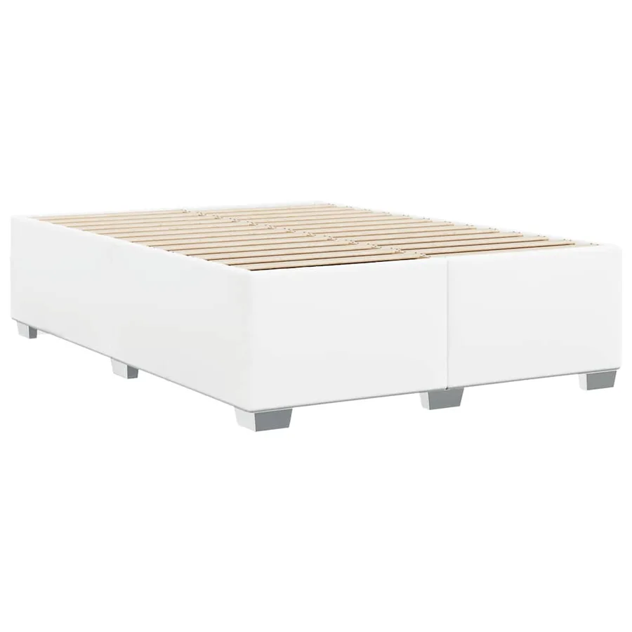 Cadre de lit sans matelas blanc format Queen similicuir - 6