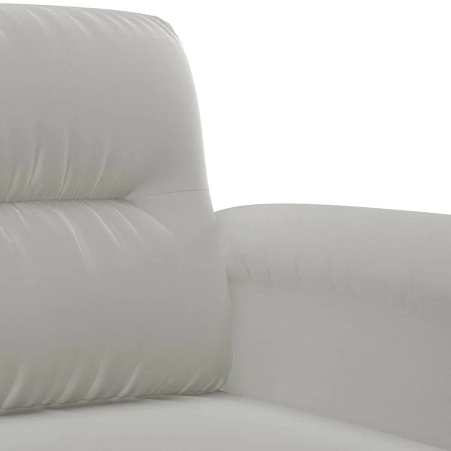 Ensemble de canapés 4 pcs coussins Gris clair Tissu microfibre - 8