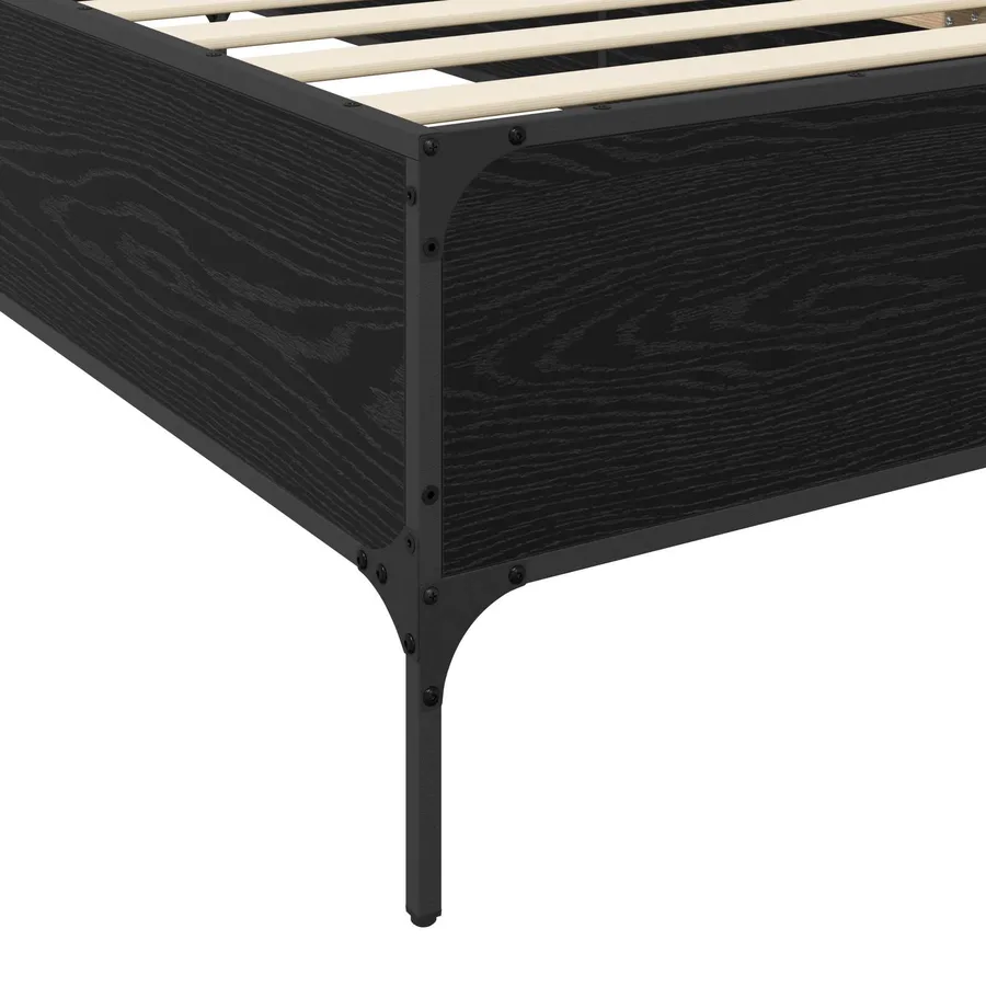 Cadre de lit Chêne noir 80 x 200 cm Bois d'ingénierie - 5
