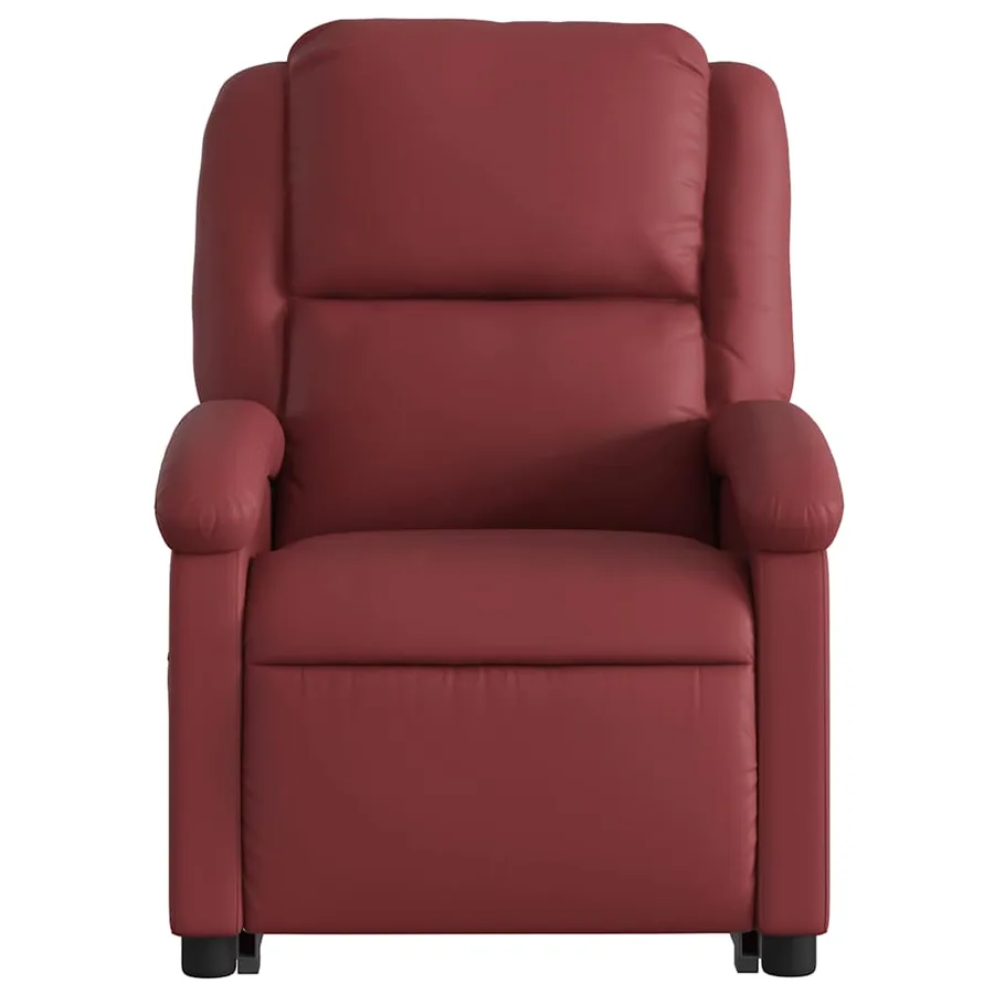 Fauteuil inclinable de massage électrique rouge bordeaux - 9