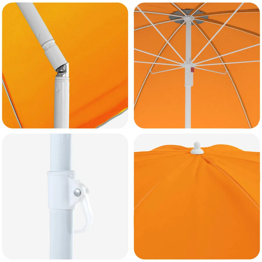 Parasol de jardin 240 cm polyester 170T Orange - 4