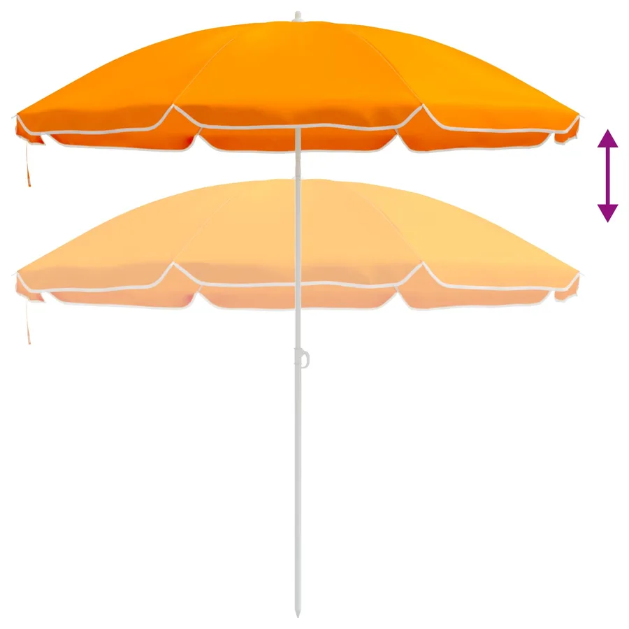 Parasol de jardin 240 cm polyester 170T Orange - 5