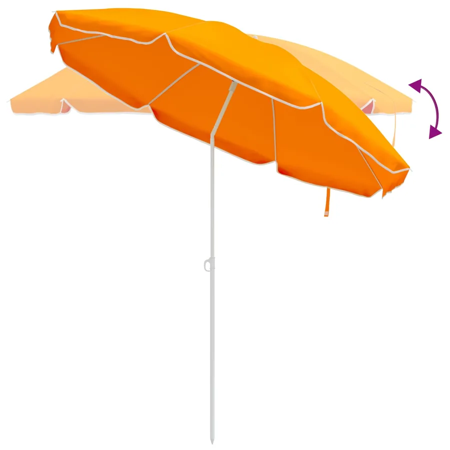 Parasol de jardin 240 cm polyester 170T Orange - 6