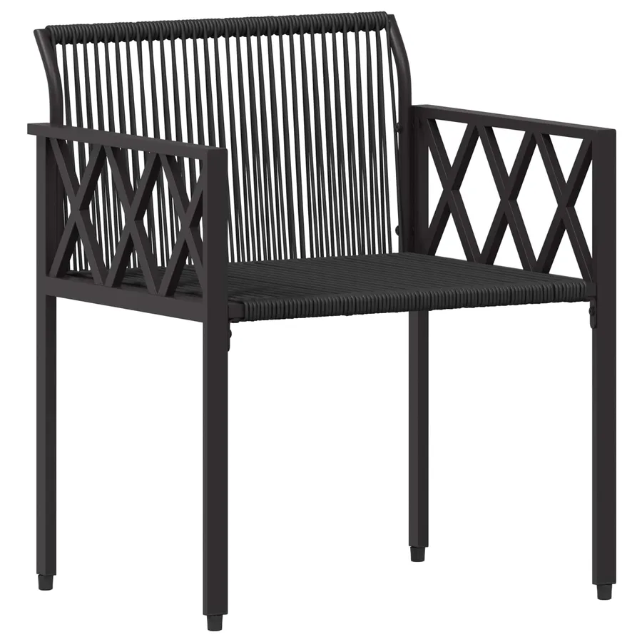 Ensemble de meubles d'extérieur 4 pcs Noir et blanc crème - 7
