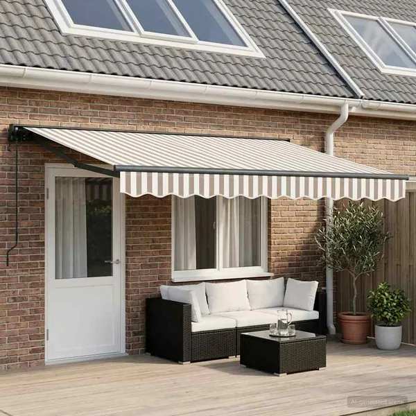 Auvent rétractable électrique Gris clair et blanc 4 x 2 m