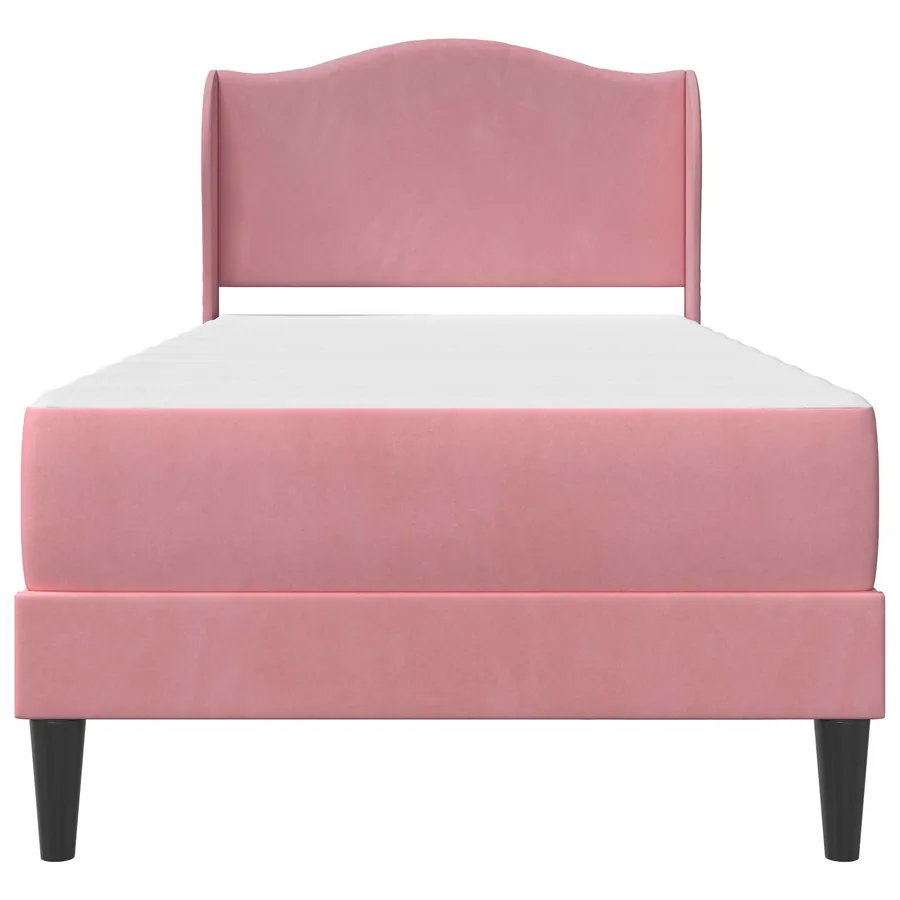 Cadre de lit avec tête de lit Rose 90 x 190 cm Velours - 6