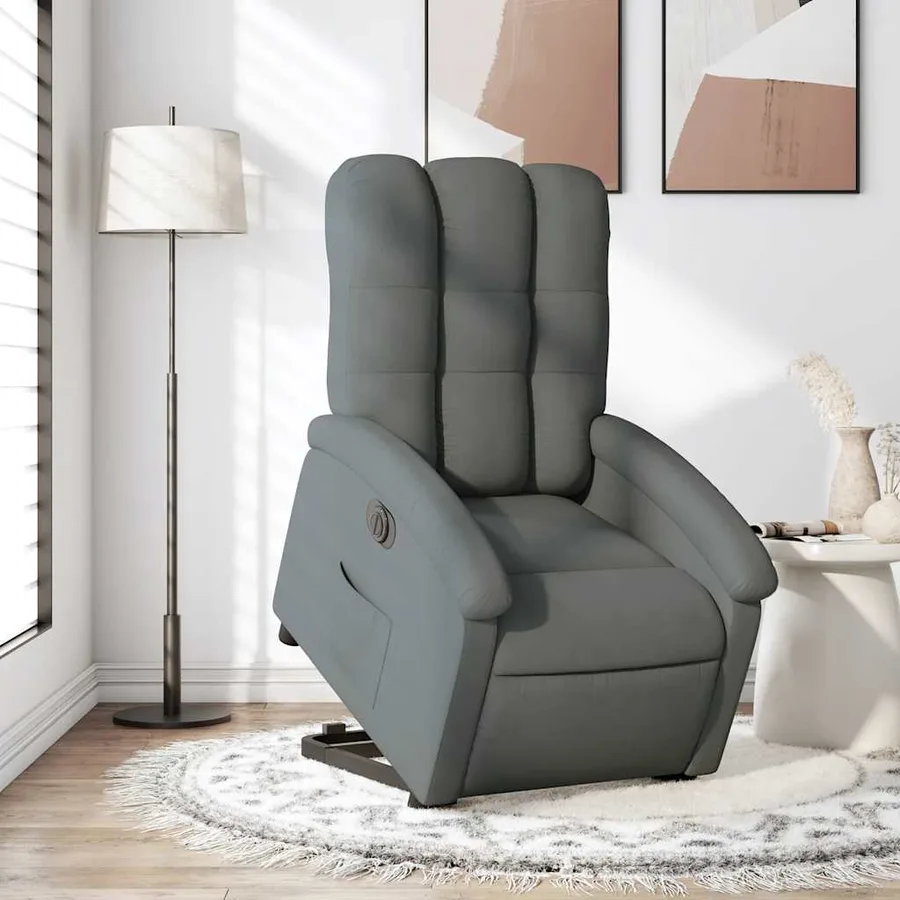 Fauteuil inclinable électrique gris foncé tissu - 15