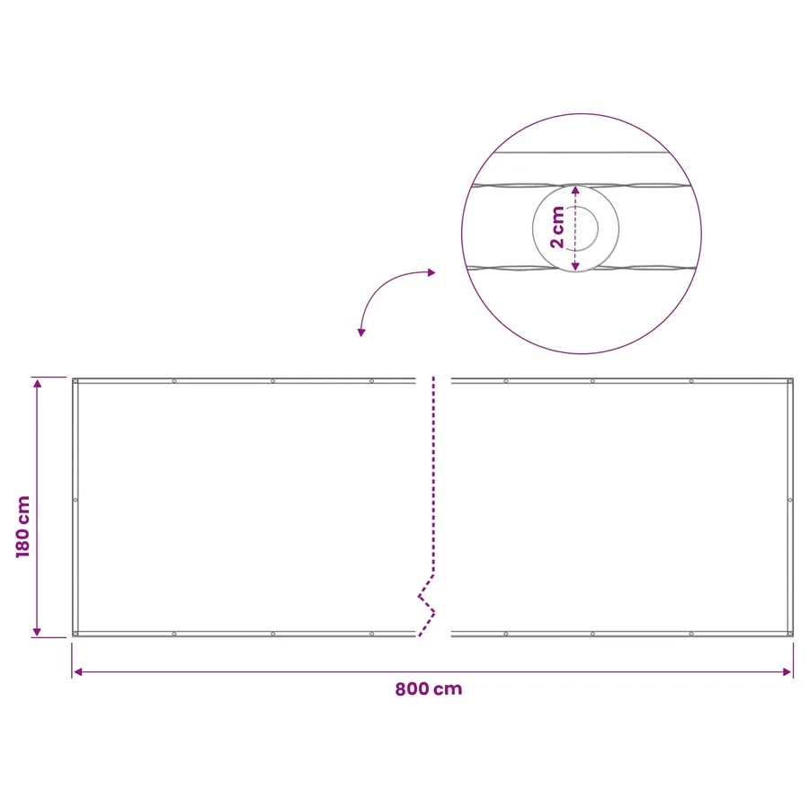 Écran de confidentialité pour balcon 180 x 800 cm - 7