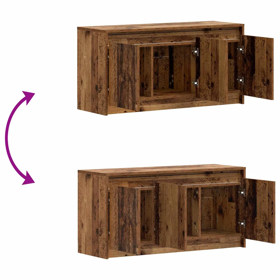 Meuble TV 100 x 34 x 50 cm Bois ancien Bois d'ingénierie - 6