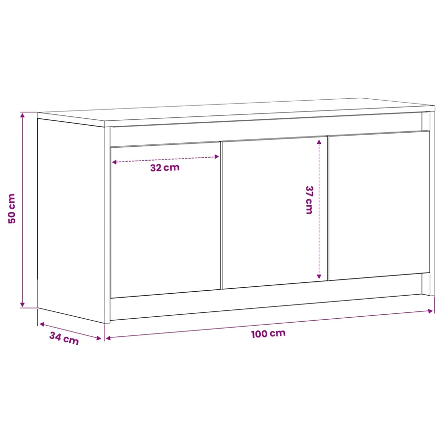 Meuble TV 100 x 34 x 50 cm Bois ancien Bois d'ingénierie - 7