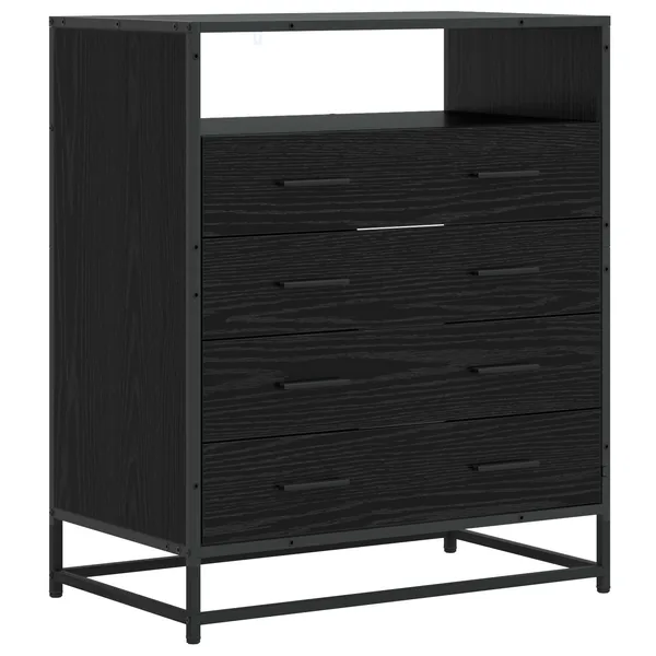 Armoire à tiroirs 4-Tiroir Chêne noir 70 x 41 x 83,5 cm