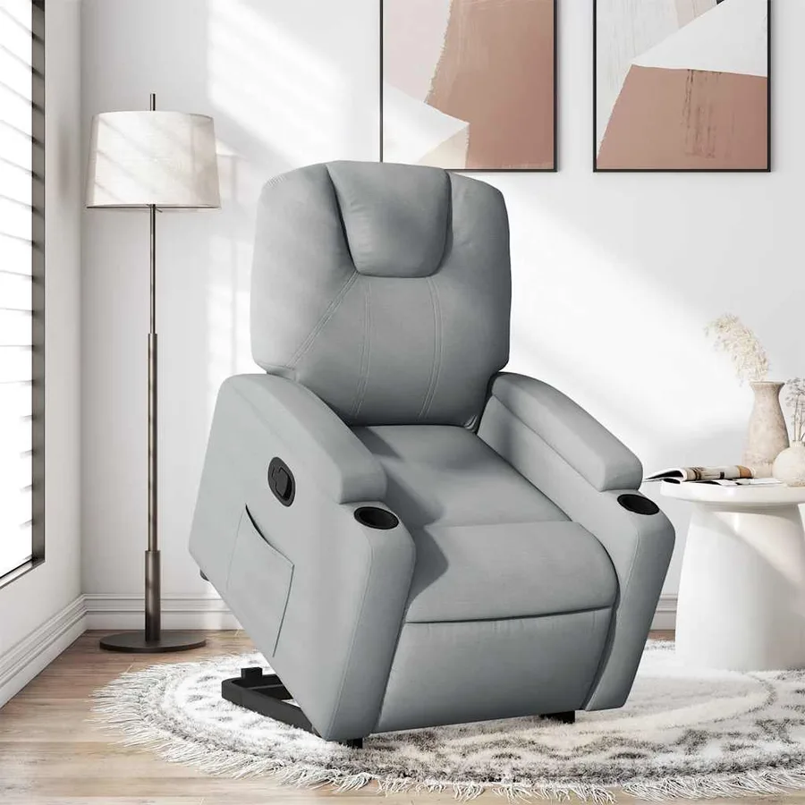 Fauteuil inclinable Gris clair Tissu - 15