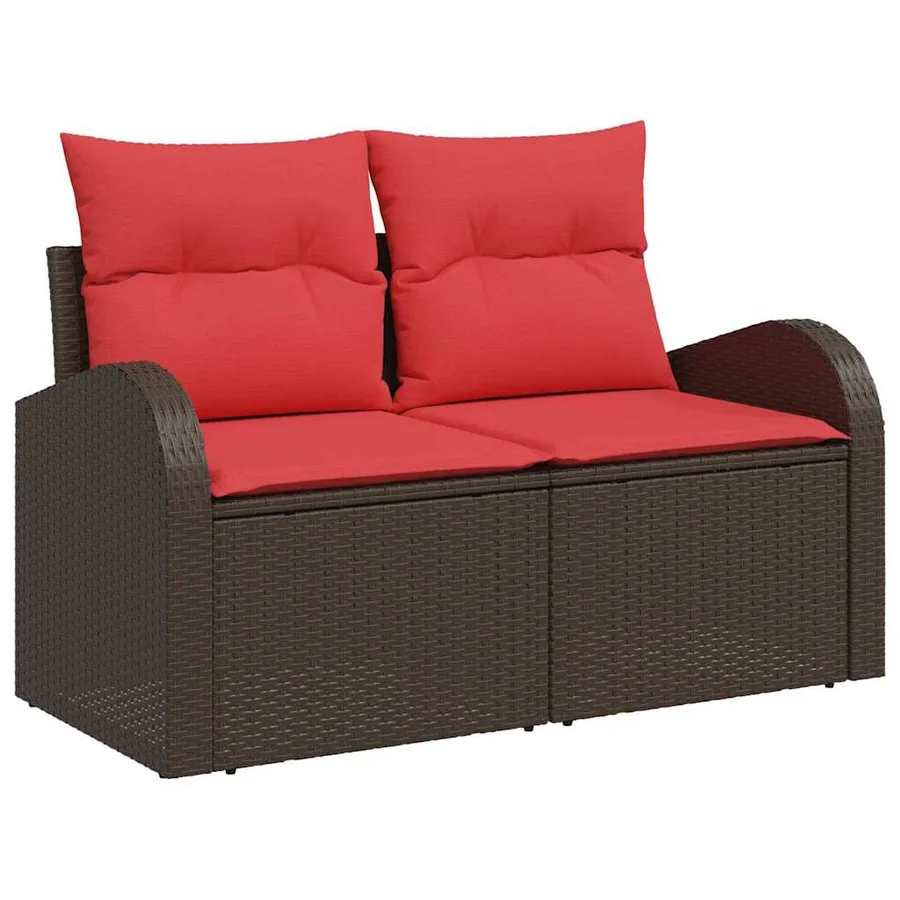 Ensemble de canapé de jardin 6 pcs Marron Poly rotin - 4