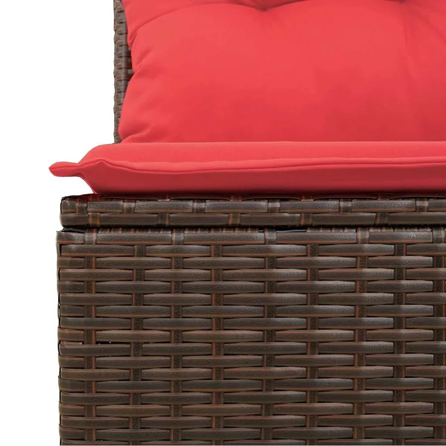 Ensemble de canapé de jardin 6 pcs Marron Poly rotin - 9