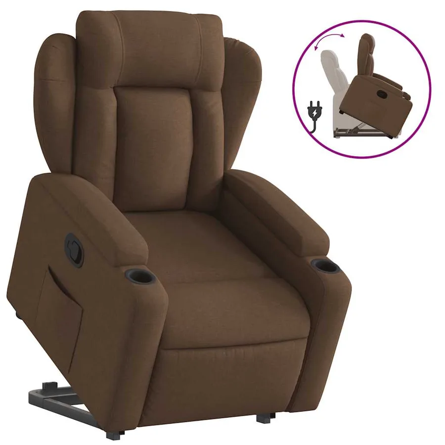 Fauteuil inclinable Marron Tissu - 2