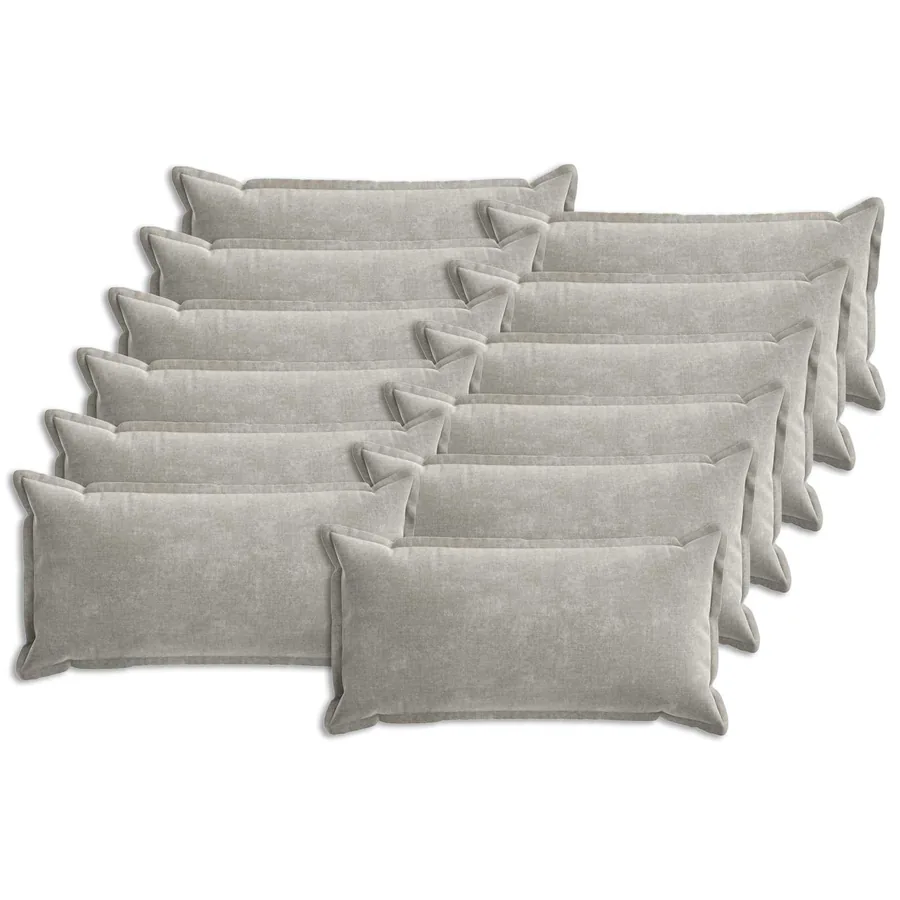 Housse de coussin 12 pcs HOUTEN Gris clair 40 x 80 cm