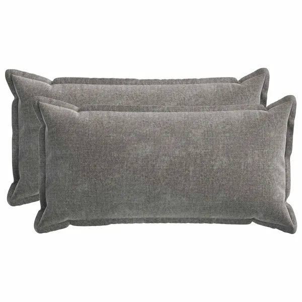 Housse de coussin 2 pcs HOUTEN Gris foncé 40 x 80 cm