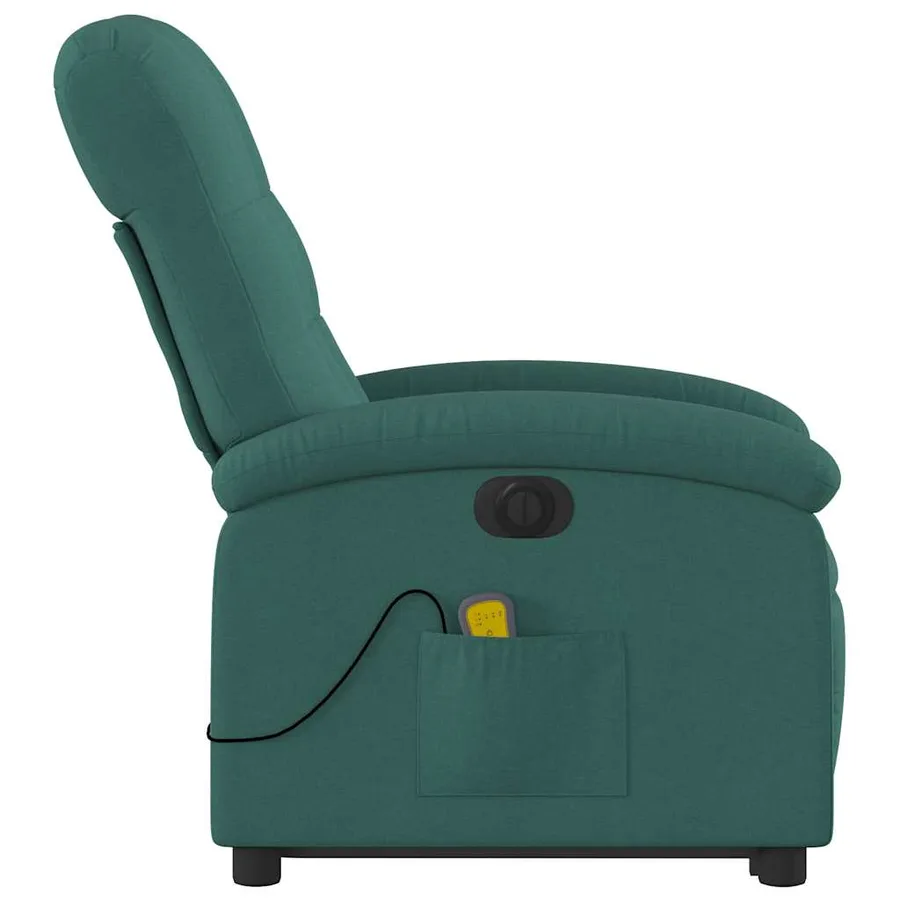 Fauteuil inclinable de massage électrique Vert foncé Tissu - 10