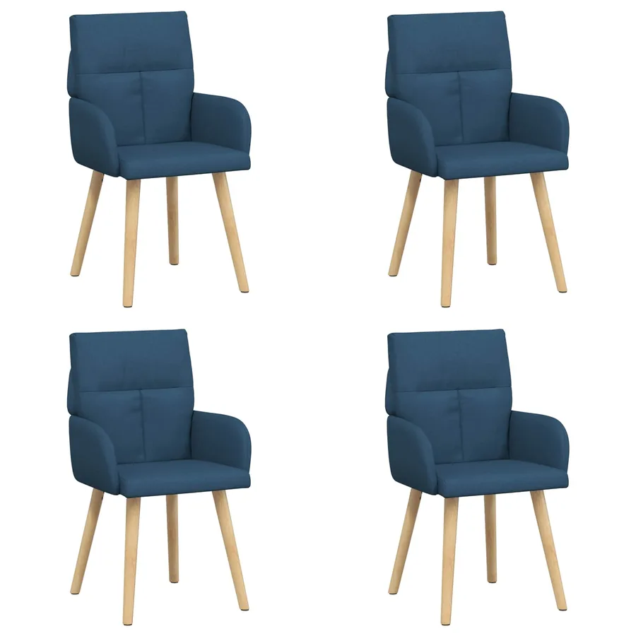 Chaises de salle à manger 4 pcs Tissu Bleu 60 x 56 x 96 cm - 2