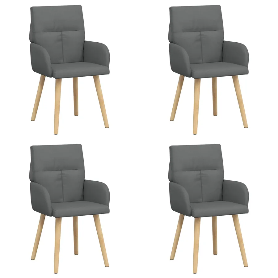 Chaises de salle à manger 4 pcs Tissu Gris foncé - 2