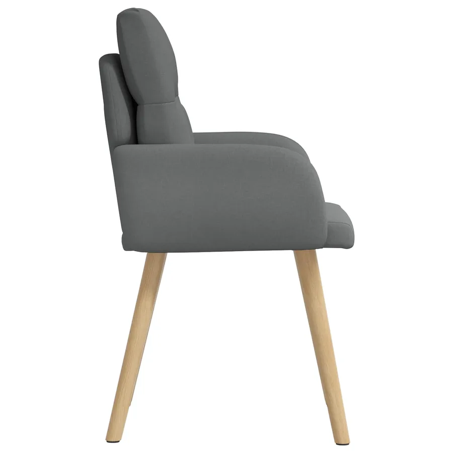 Chaises de salle à manger 4 pcs Tissu Gris foncé - 4