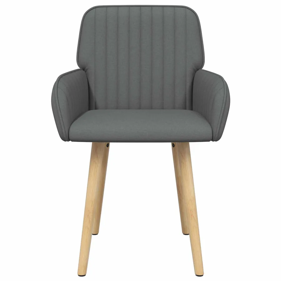 Chaises de salle à manger 6 pcs Tissu Gris foncé - 3