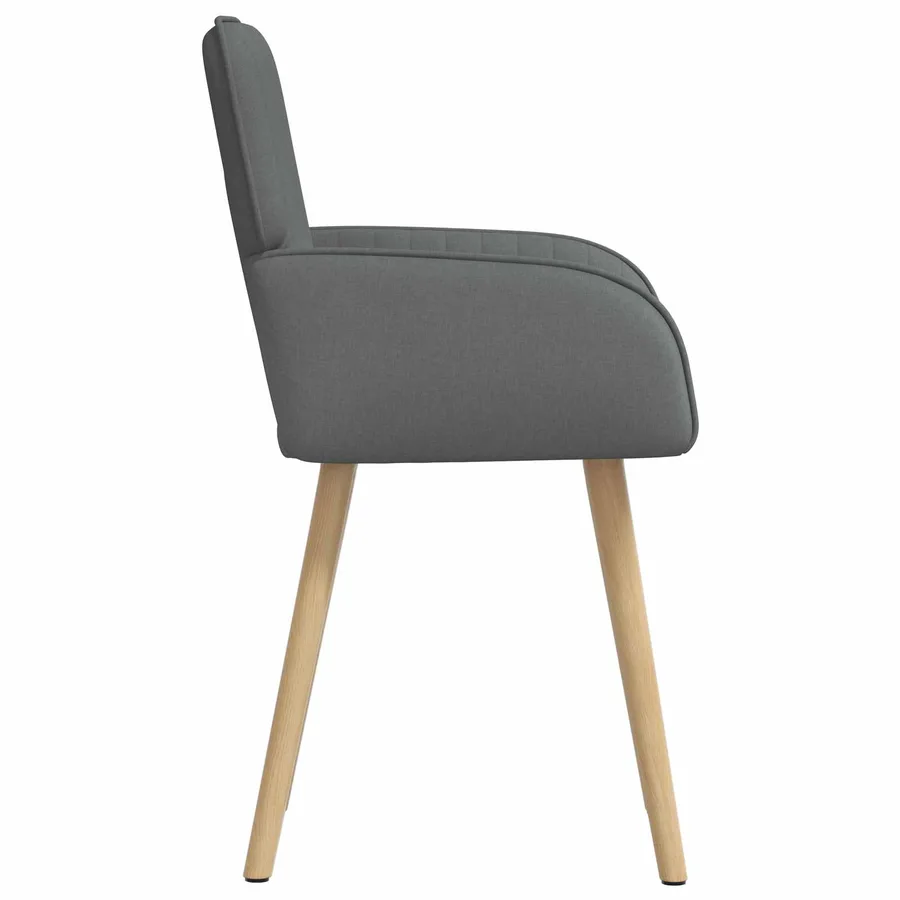 Chaises de salle à manger 6 pcs Tissu Gris foncé - 4