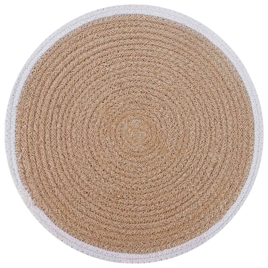 Placemets en jute 12 pcs Naturel et Blanc Ø 30 cm - 2