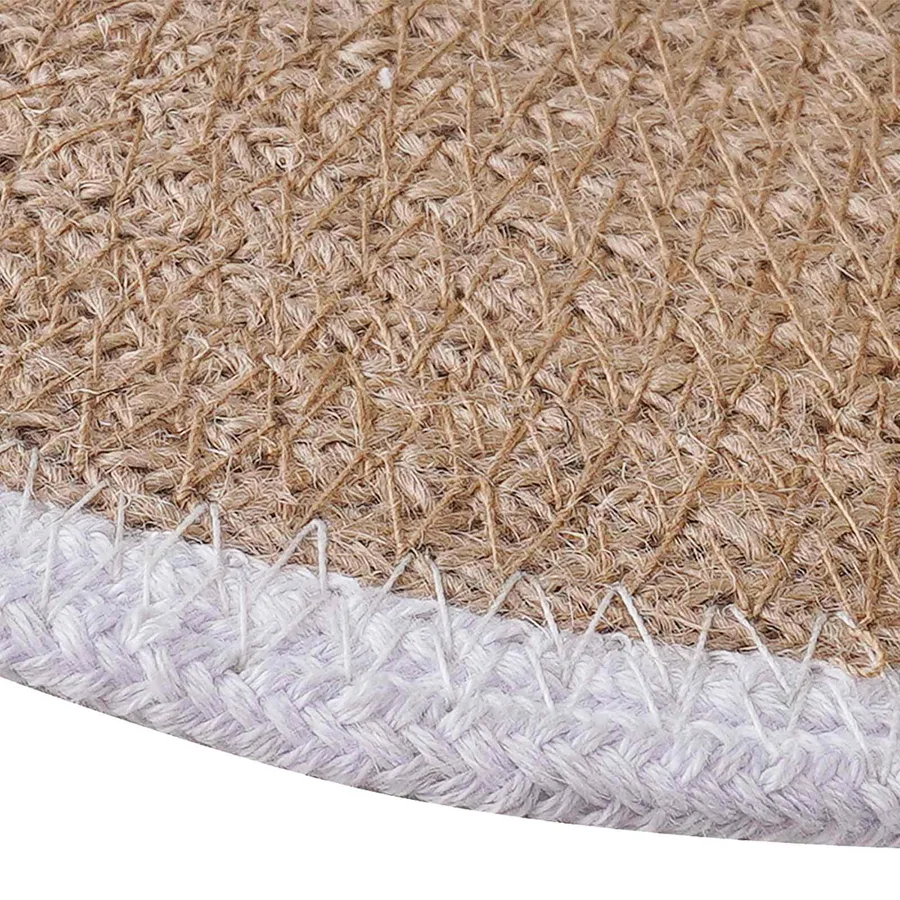 Placemets en jute 12 pcs Naturel et Blanc Ø 30 cm - 3