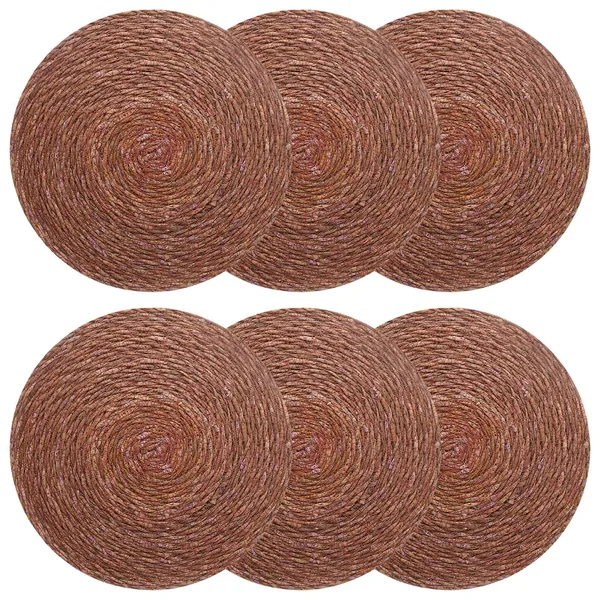 Dessous de verre en herbe marine 6 pcs Marron Ø 30 cm