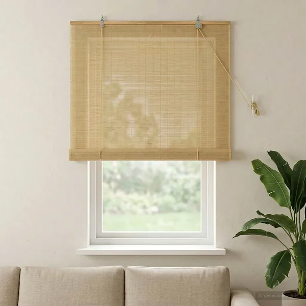 Store enrouleur Naturel 80 x 160 cm Bambou