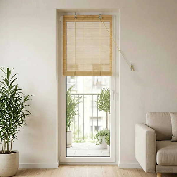 Store enrouleur Naturel 70 x 220 cm Bambou