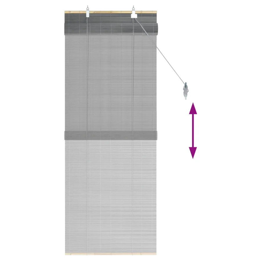 Store enrouleur Gris 60 x 160 cm Bambou - 6