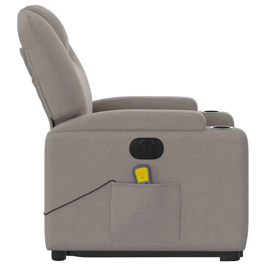 Fauteuil inclinable de massage électrique Taupe Tissu - 10