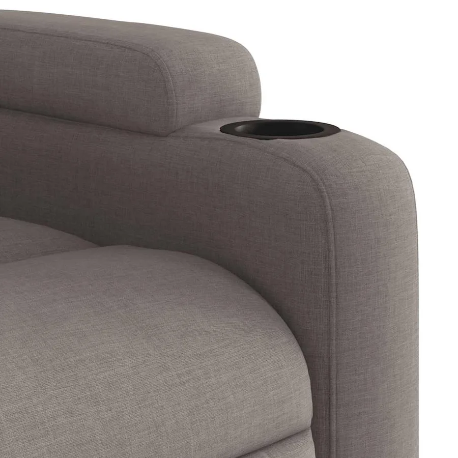 Fauteuil inclinable de massage électrique Taupe Tissu - 12