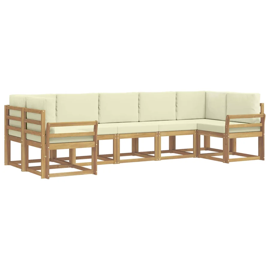 Ensemble de canapés d'extérieur 7 pc Blanc et crème - 2