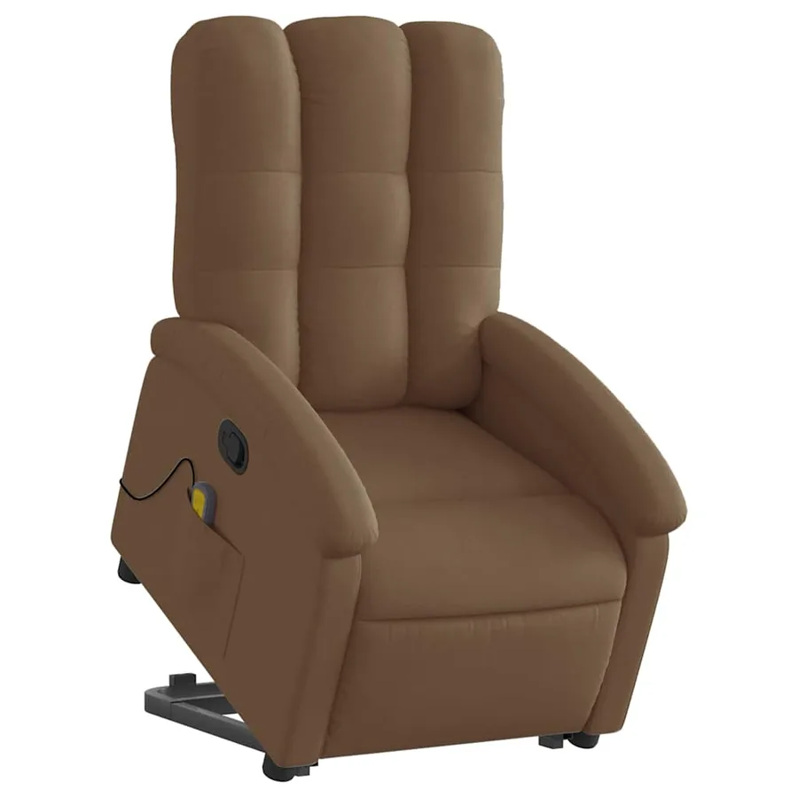 Fauteuil de massage inclinable Marron Tissu - 3