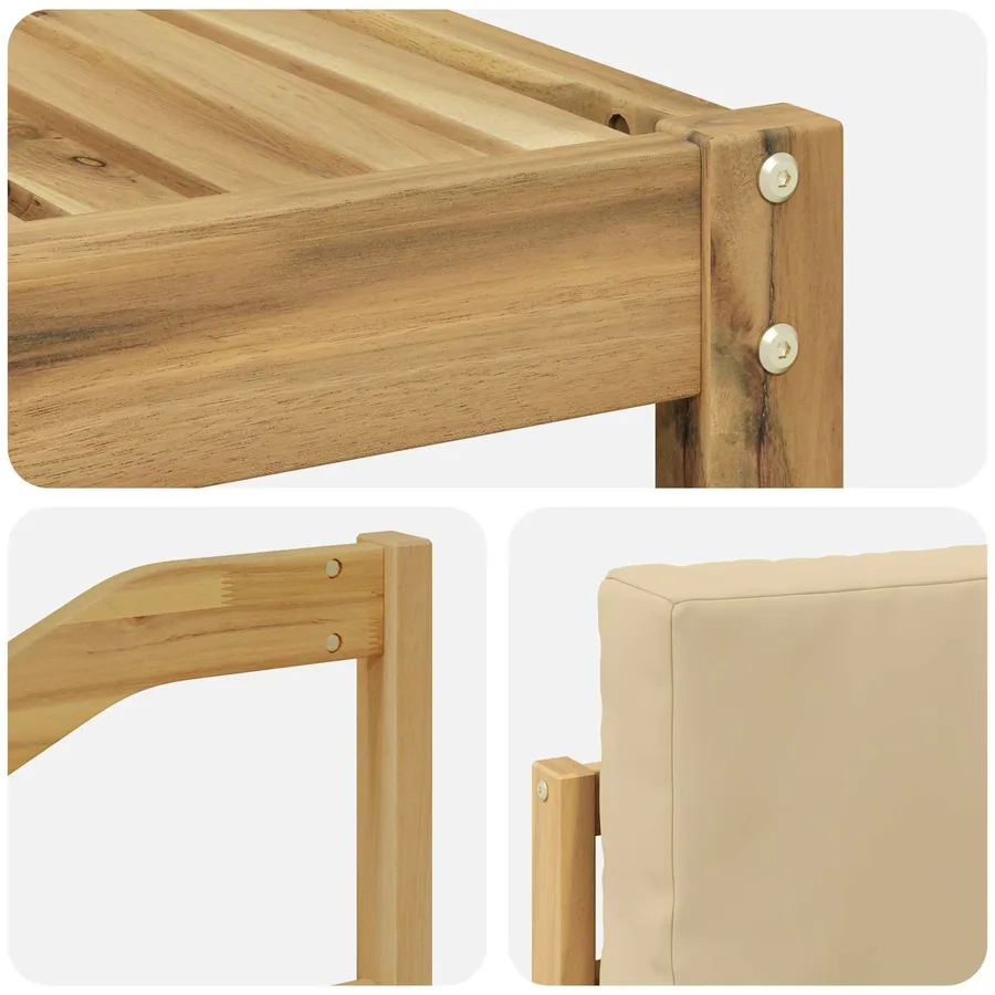 Ensemble de canapés d'extérieur 9 pcs Blanc et Beige - 7