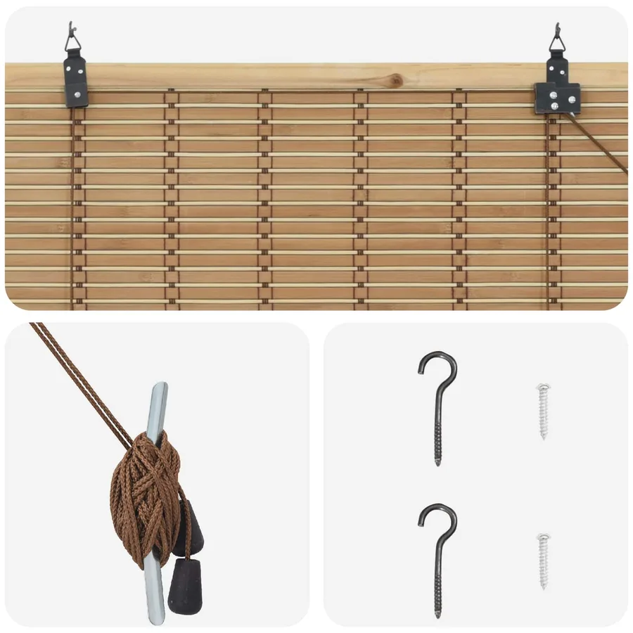 Store enrouleur Nature 70 x 220 cm Bambou - 4