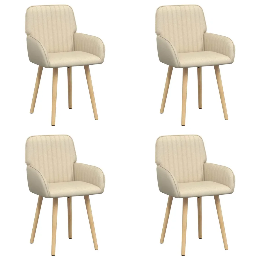 Chaises de salle à manger 4 pcs Tissu Crème 56,5 x 50 x 87,5 cm - 2