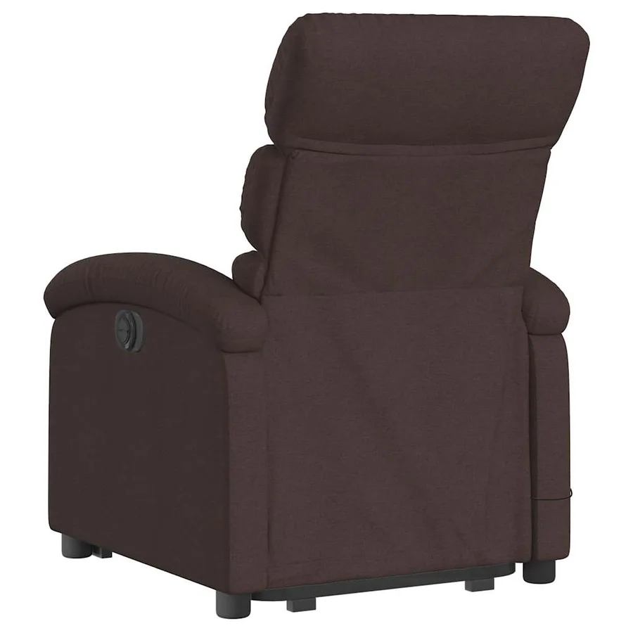 Fauteuil inclinable de massage électrique Marron foncé Tissu - 5