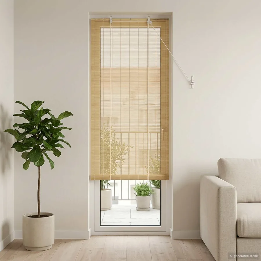 Store enrouleur Naturel 60 x 220 cm Bambou